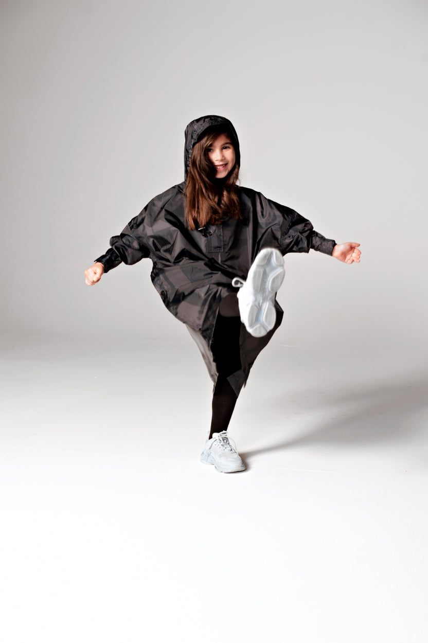 Image of Back to Black - Kids Rain Poncho