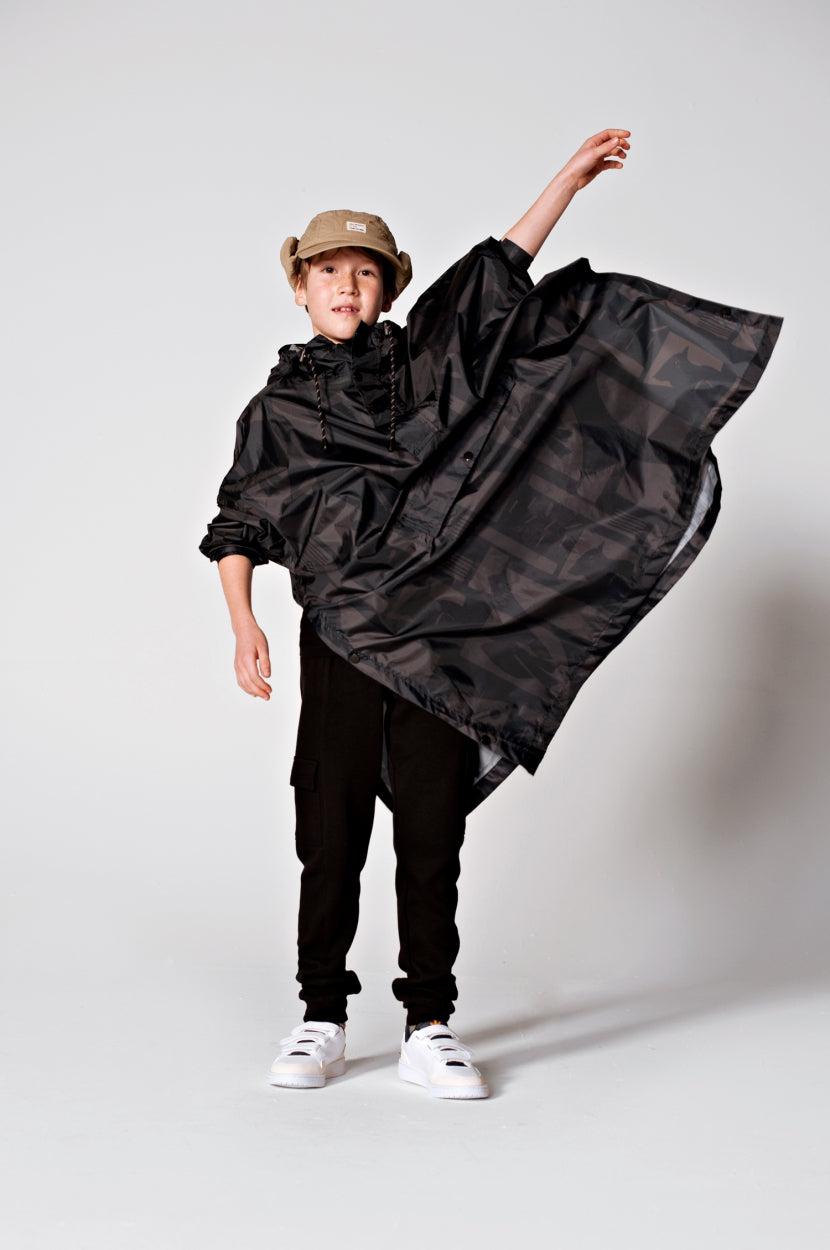 Image of Back to Black - Kids Rain Poncho