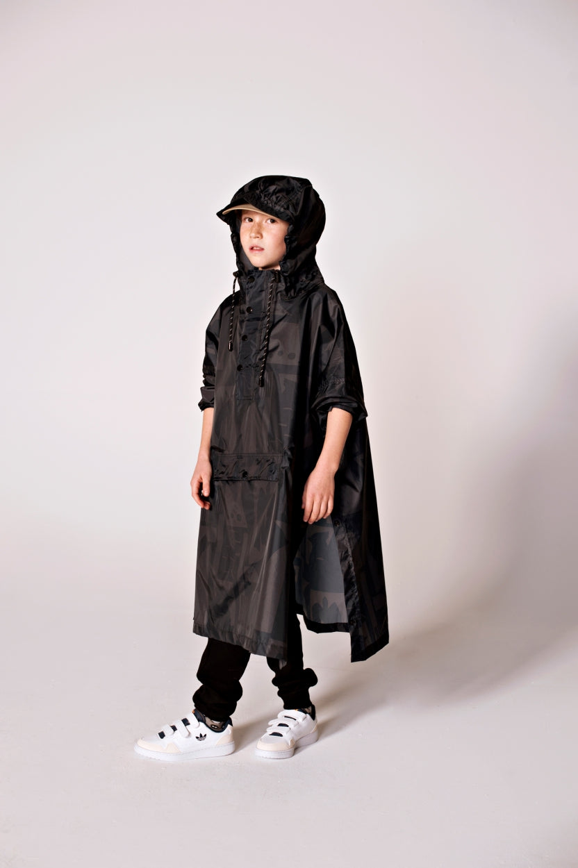 Image of Back to Black - Kids Rain Poncho