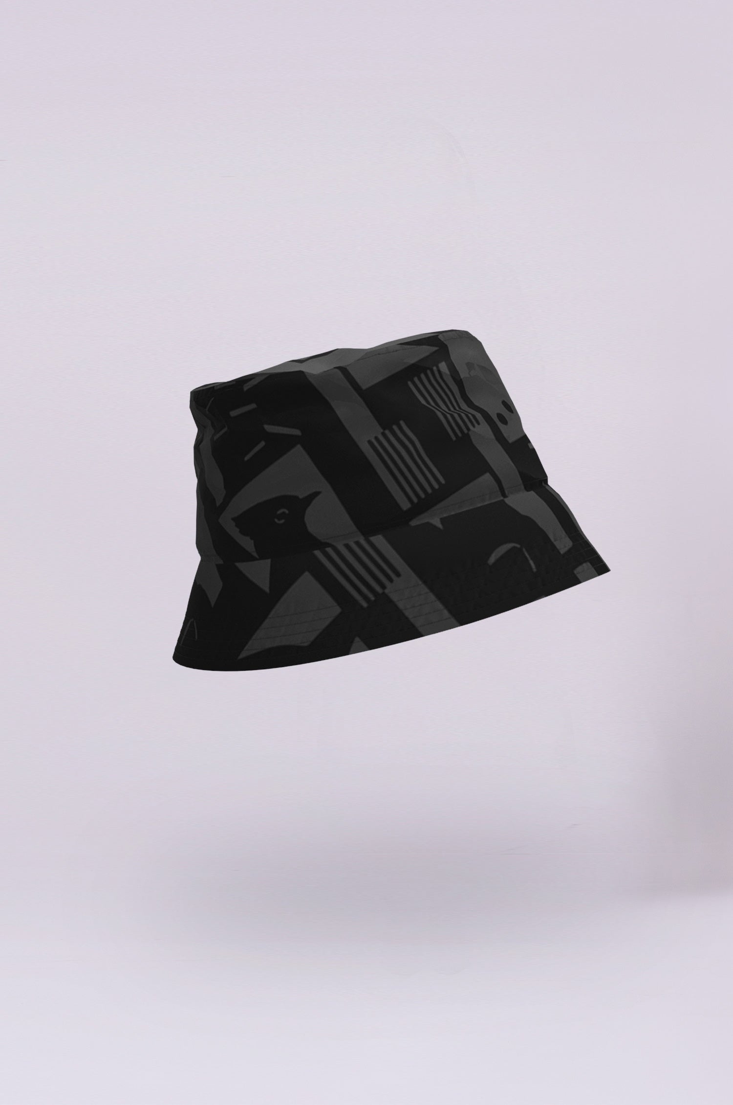 Image of Back to Black Art Camo - Bucket Hat