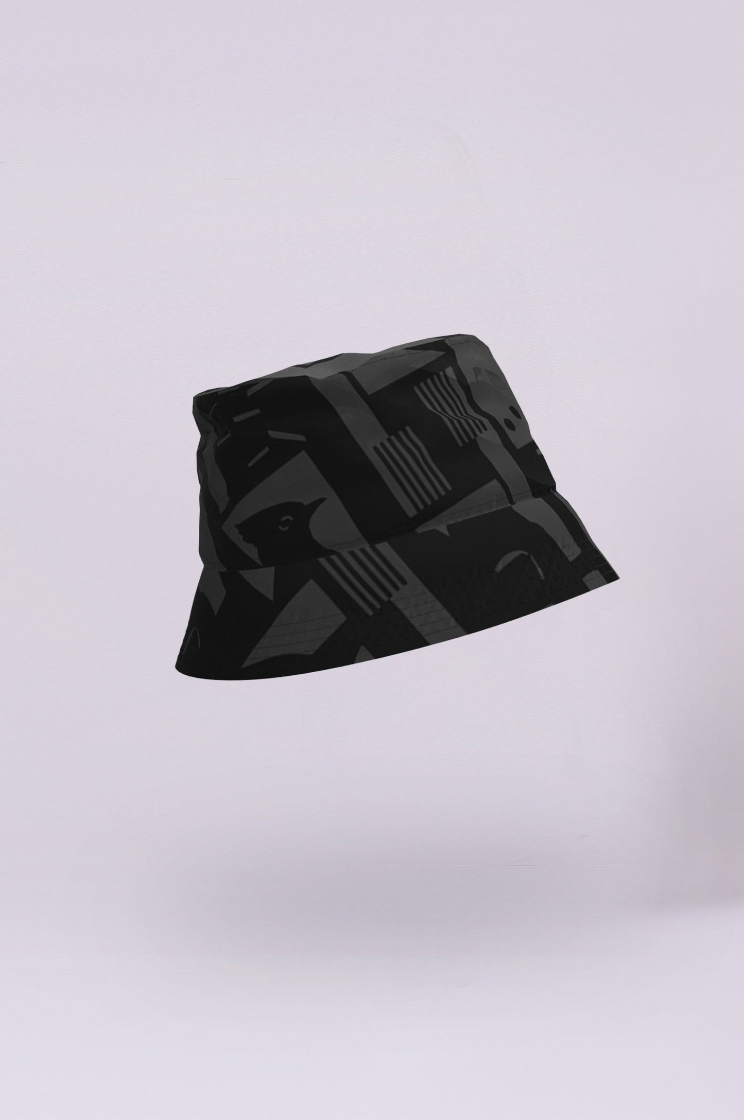 Back to Black Art Camo - Bucket Hat