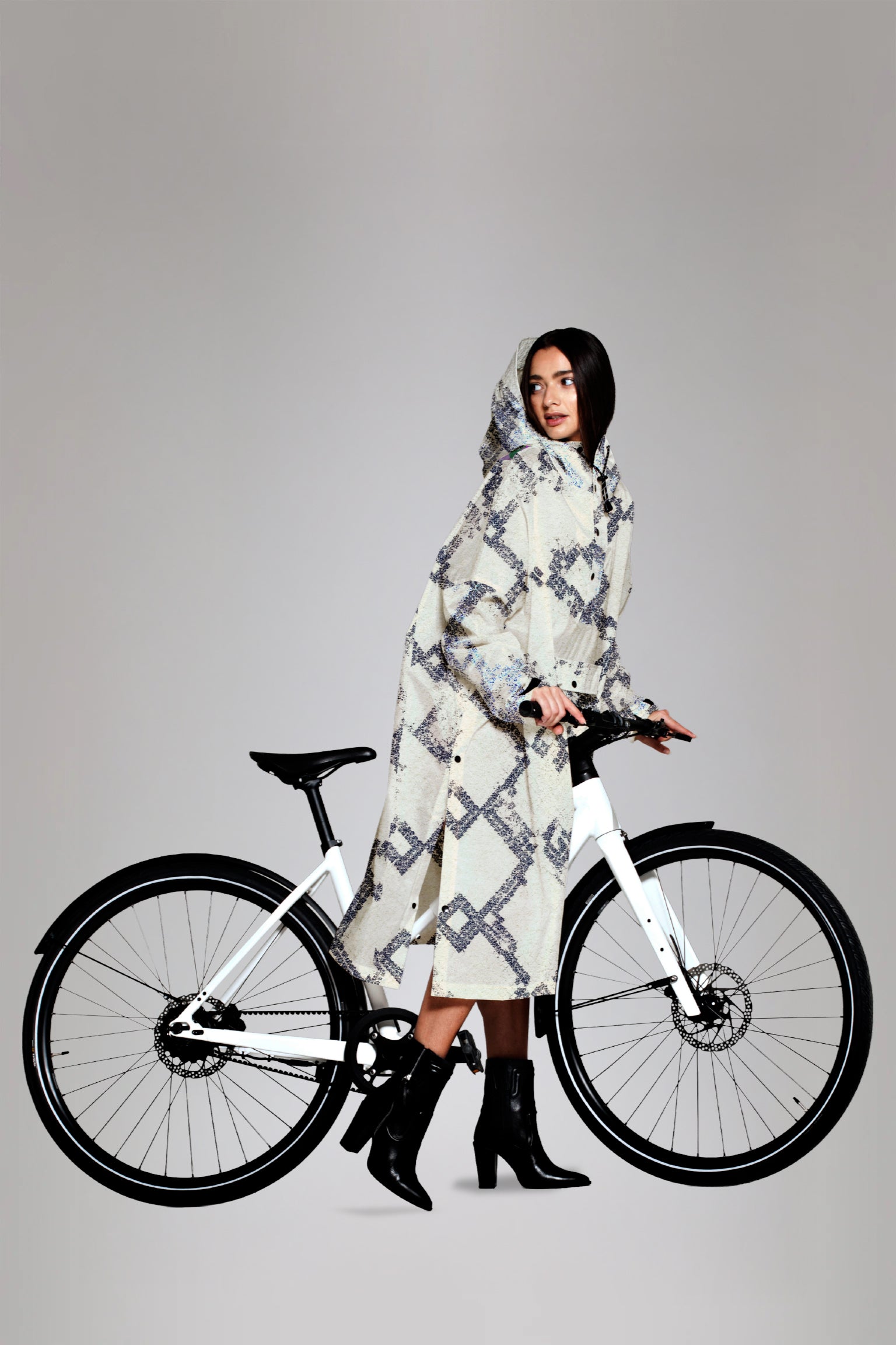 Image of Not Quite Python' - Ecru - Rain Poncho