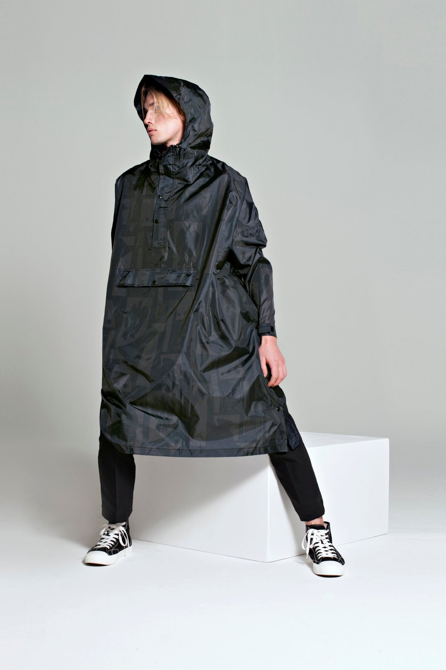 Back to Black Art Camo - Rain Poncho