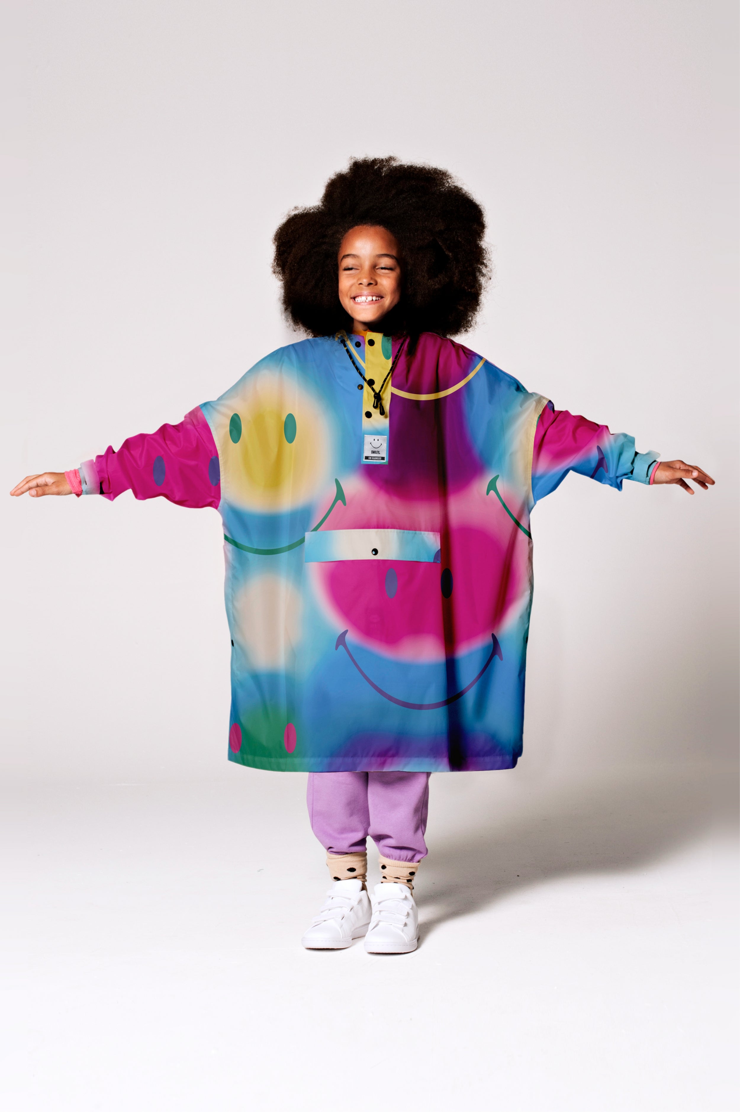 Rainbow Art x Smiley - Kids Rain Poncho