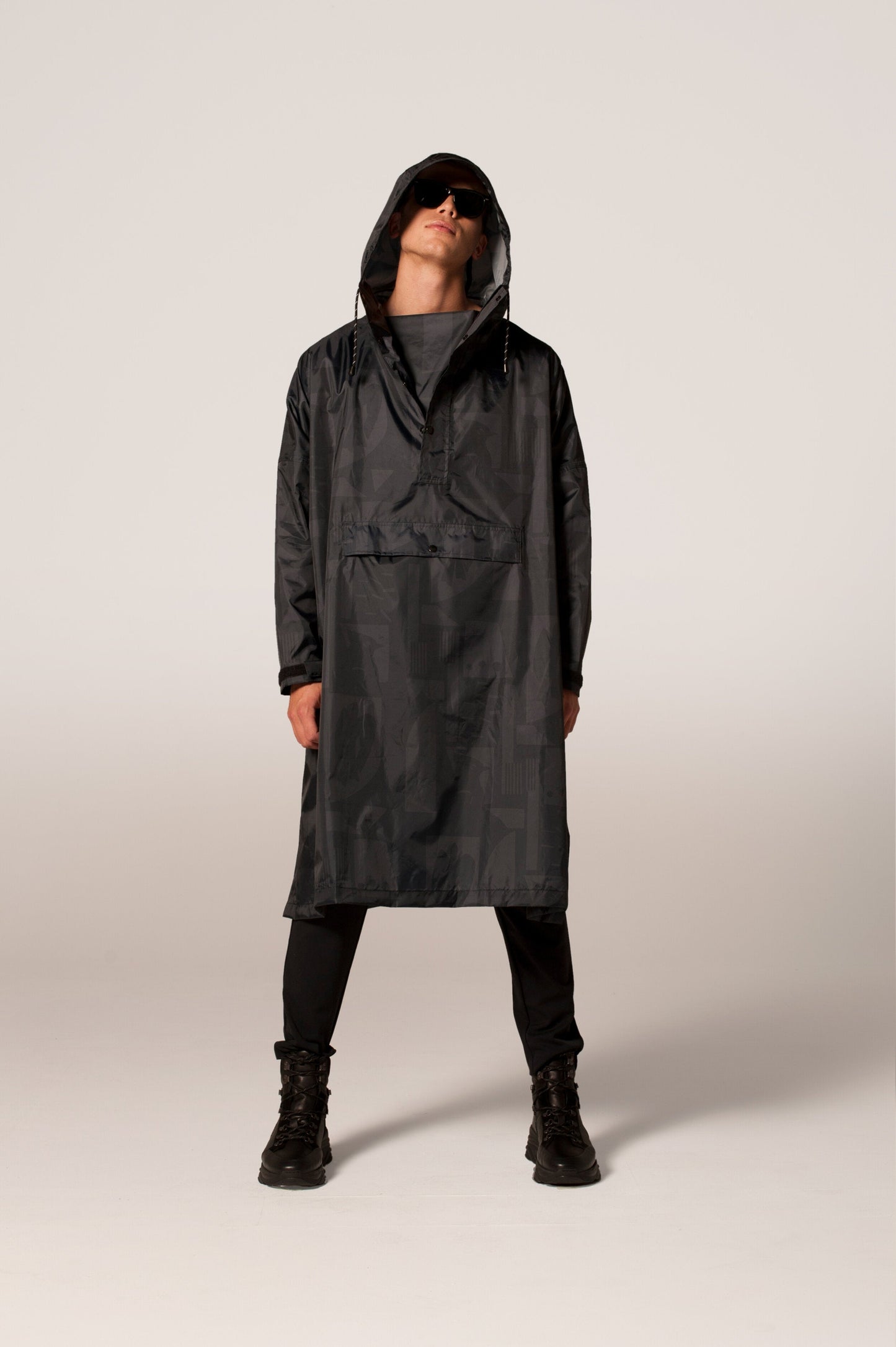 Back to Black Art Camo - Rain Poncho